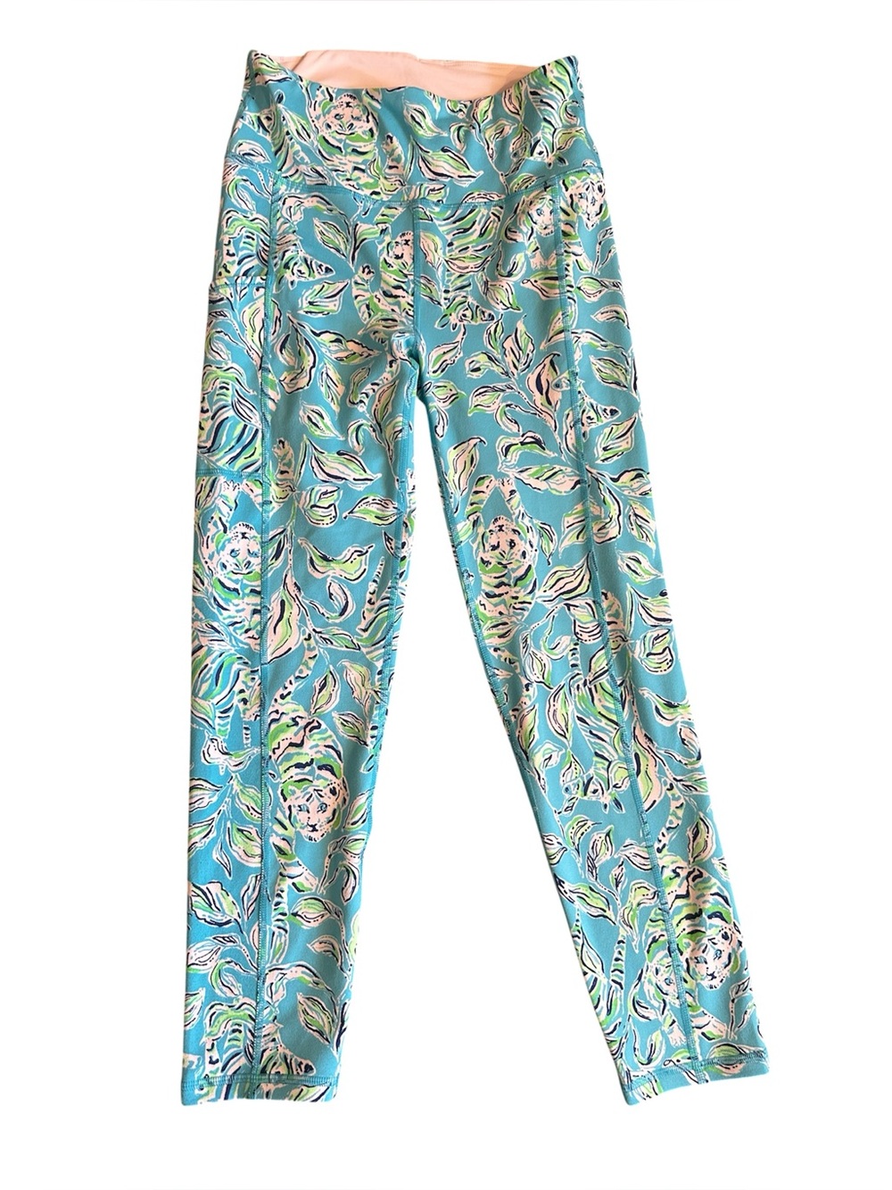 Lilly Pulitzer Luxletic Weekender High-Rise Tiger Queen Leggings | EUC | Small